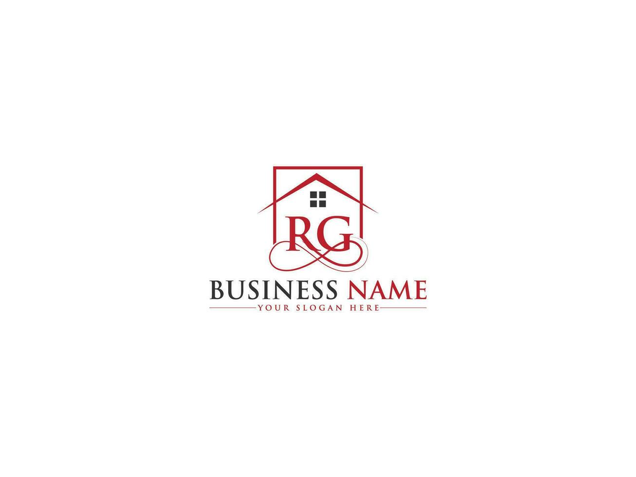 Colorful Home Rg Logo Symbol, Initial Real Estate RG Building Logo Letter Design vector