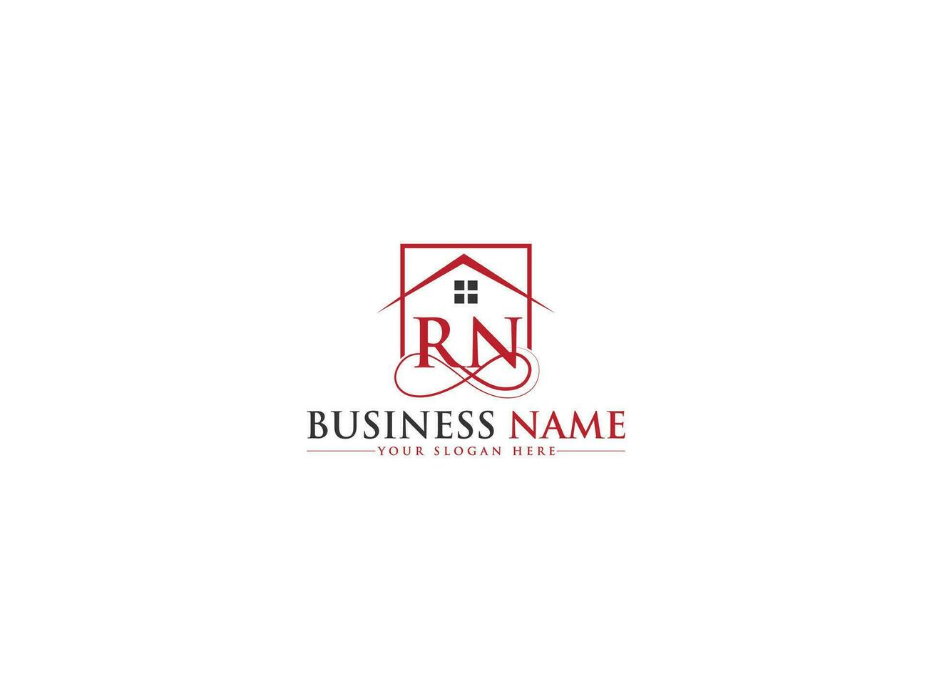 Colorful Home Rn Logo Symbol, Initial Real Estate RN Building Logo Letter Design vector