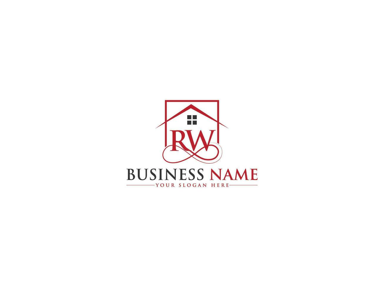 Colorful Home RW Logo Symbol, Initial Real Estate RW Building Logo Letter Design vector