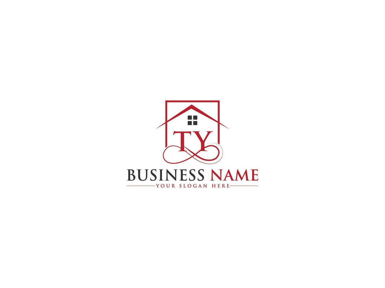 Modern Luxury Ty House Logo, Unique Real Estate TY Logo Icon Vector Stock