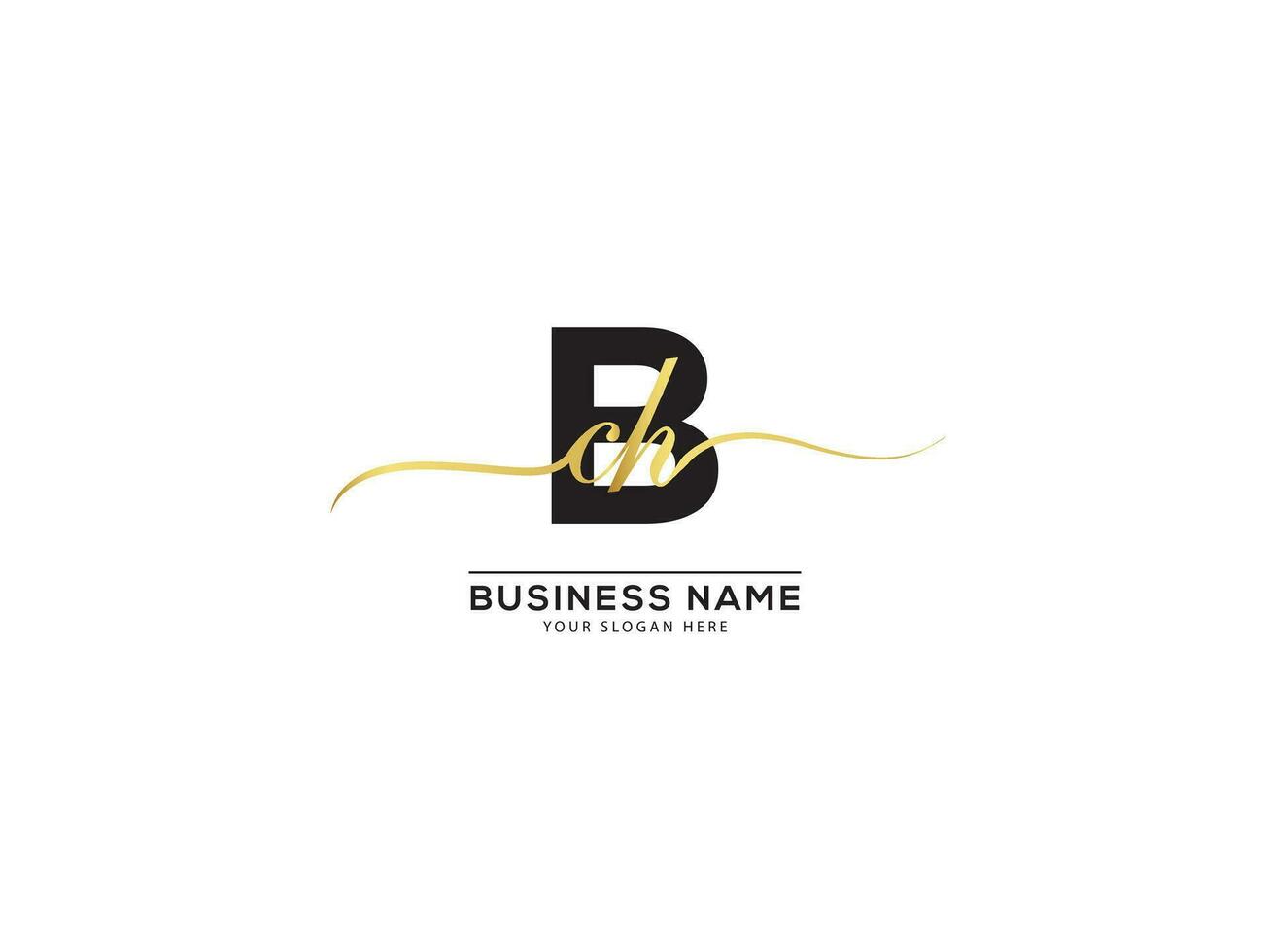 Stylish Signature BCH Logo Letter For Luxury Shop vector