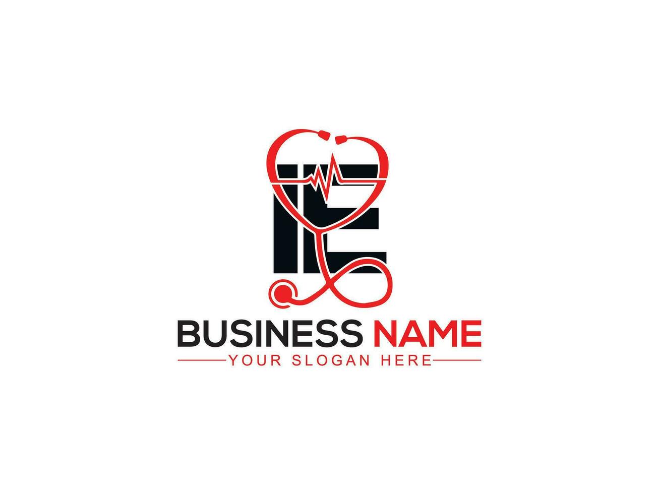 Initial Ie Doctors Logo, Medical Business IE Logo Icon Vector Stock