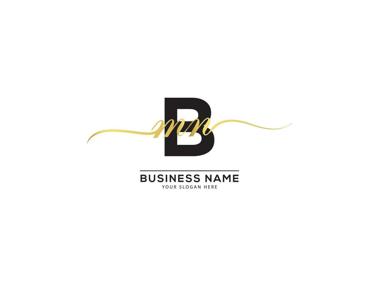 Golden Signature BMN Letter Logo For You vector