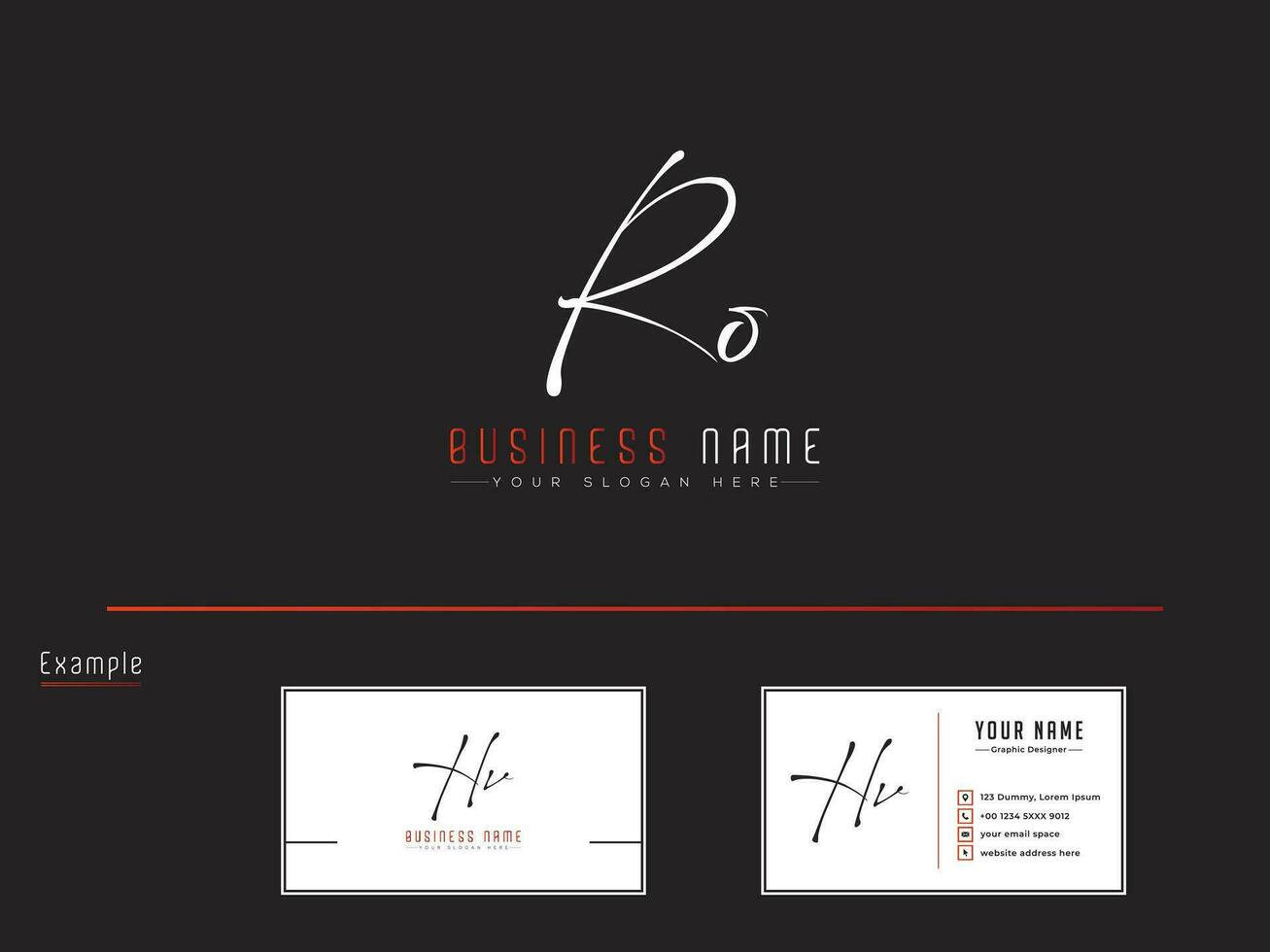 Initial Ro Signature Logo, Feminine Luxury RO Logo Letter Design vector