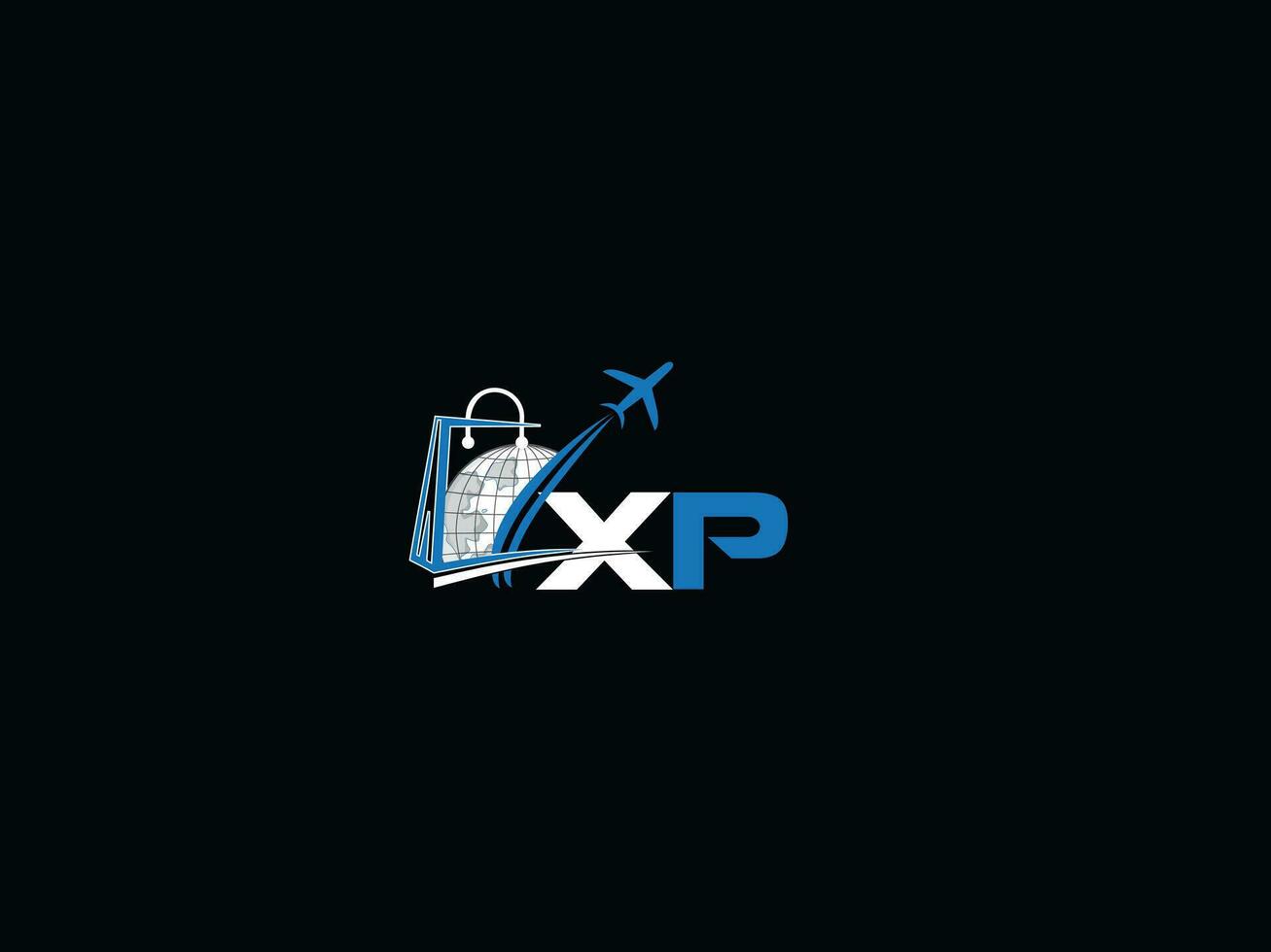Monogram Xp Global Travel Logo, Minimal XP Logo Letter Design vector