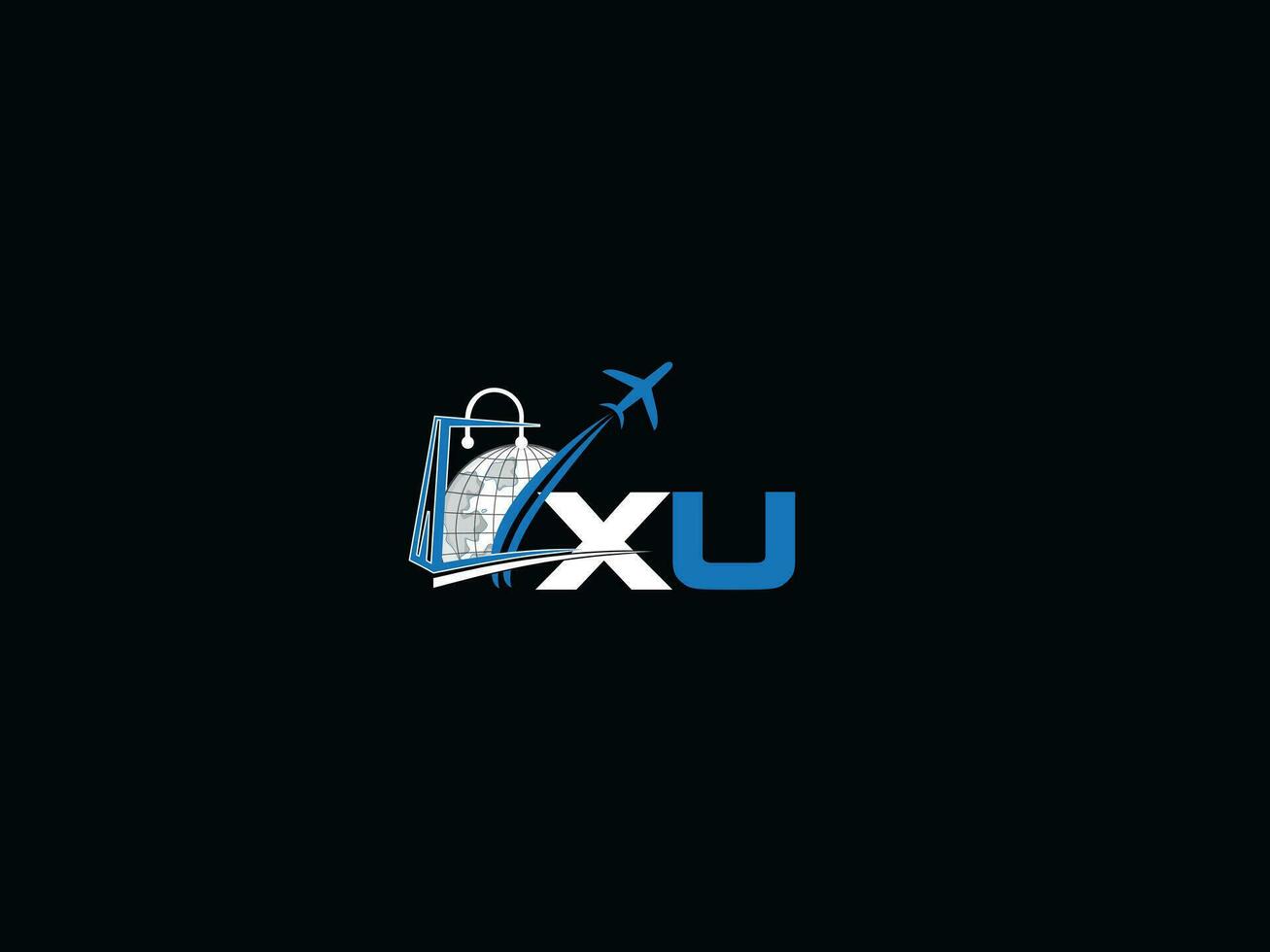 Monogram Xu Global Travel Logo, Minimal XU Logo Letter Design vector