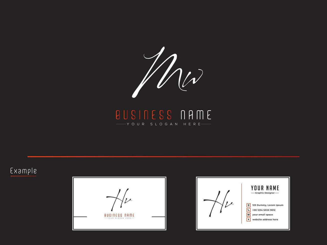 Typography Mw Signature Logo, Creative Minimal MW Feminine Logo Design vector
