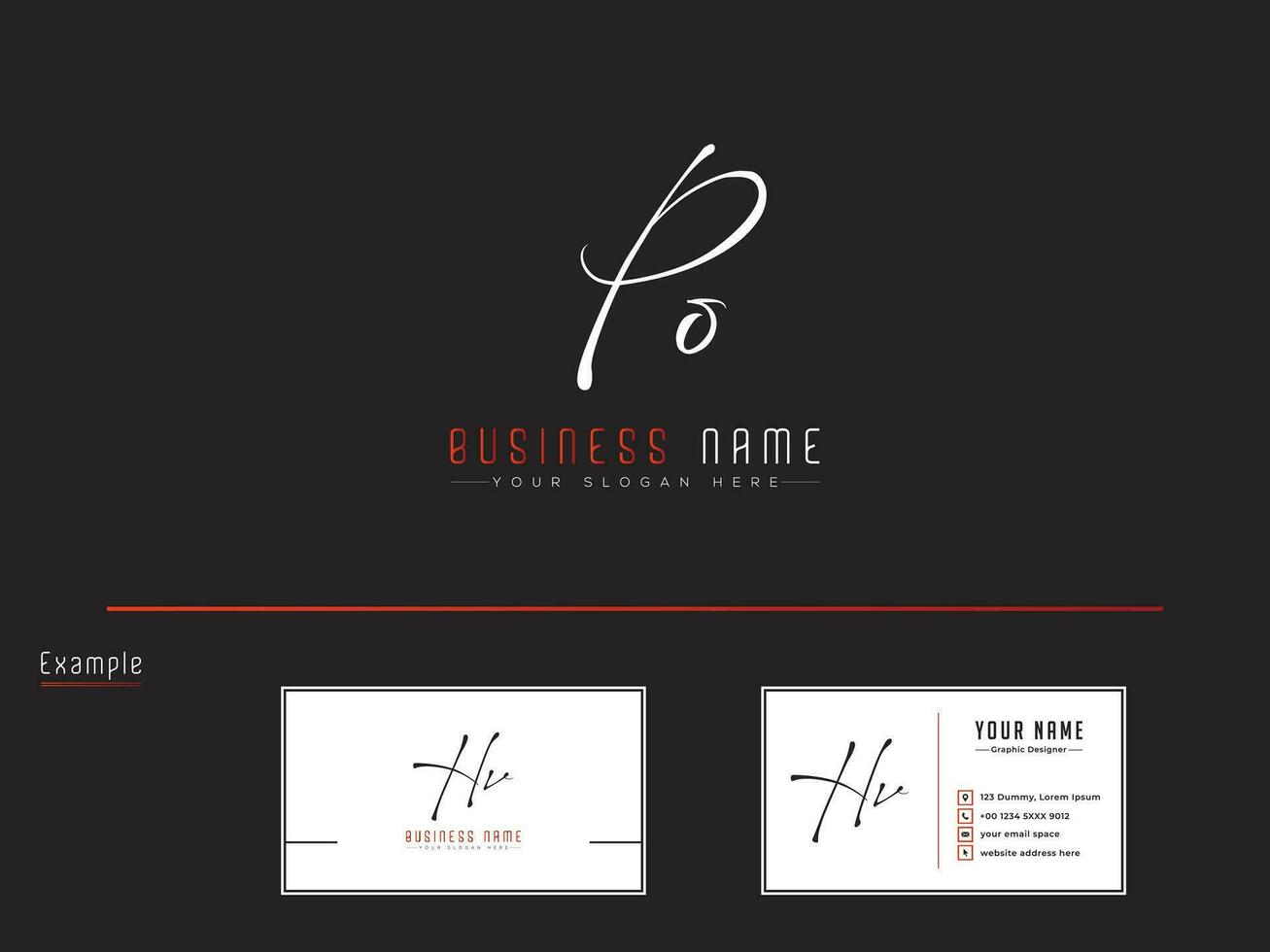 Wedding Po Signature Logo, Initial Luxury Feminine PO Logo Icon Design vector