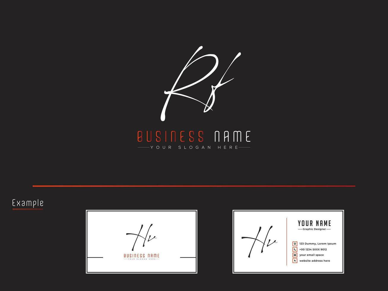 Initial Rf Signature Logo, Feminine Luxury RF Logo Letter Design vector