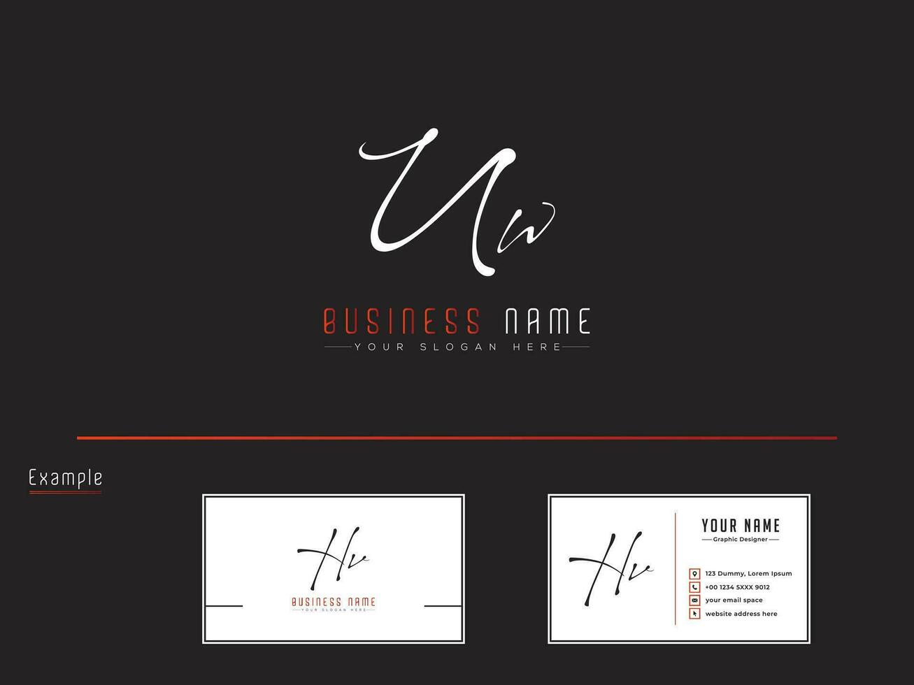 Initial Signature Uw Letter Logo Icon, Modern Luxury UW Fashion Logo