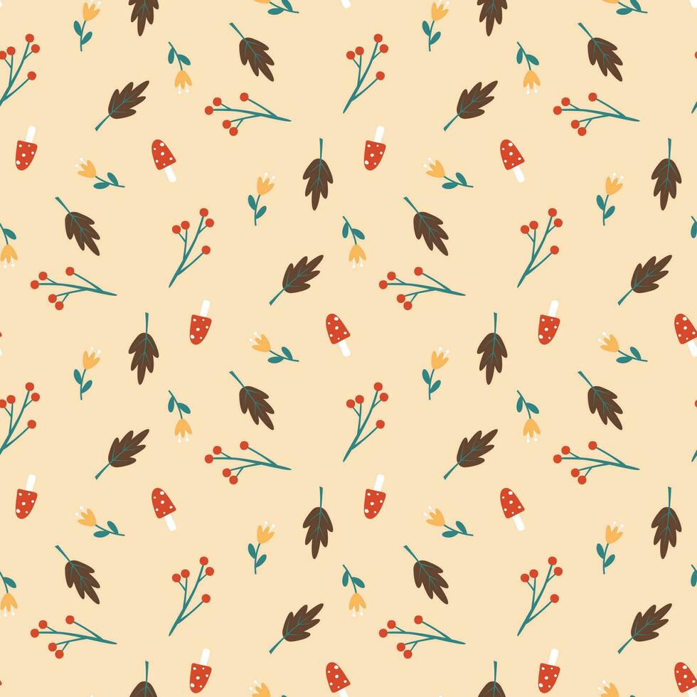 autumn seamless pattern vector