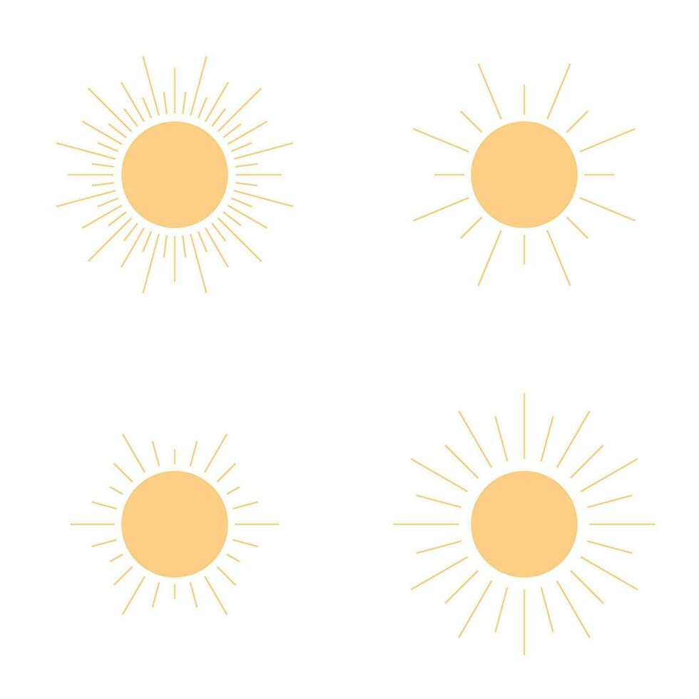 sun icons set vector
