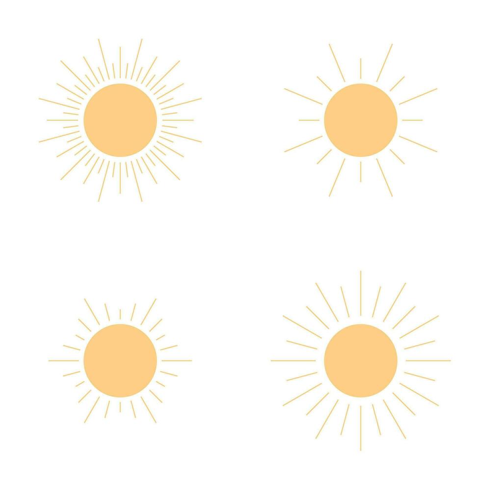 sun icons set vector