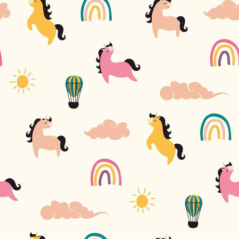 unicorn seamless background vector