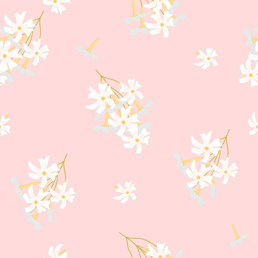 Flower seamless pattern flower background print template. Cute adorable delicate flower arranging pastel colour white flower. Wall art trendy design vector