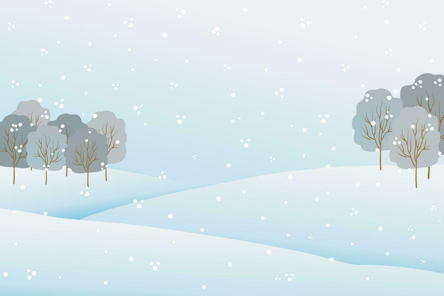 Navidad paisaje antecedentes con nieve y árbol. alegre Navidad día festivo. nuevo año y Navidad celebracion. vector ilustración en plano estilo Navidad invierno paisaje 3d realista nieve paisaje