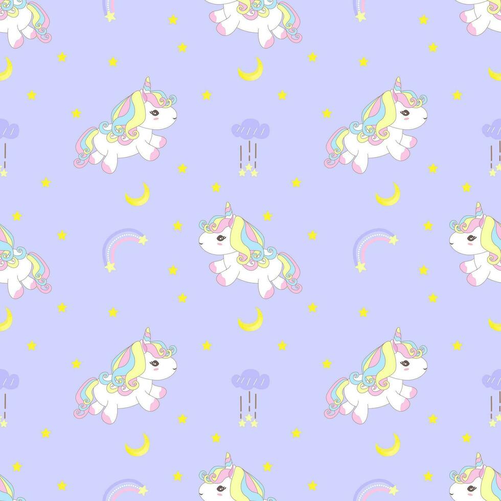 Unicorn seamless pattern print template. vector