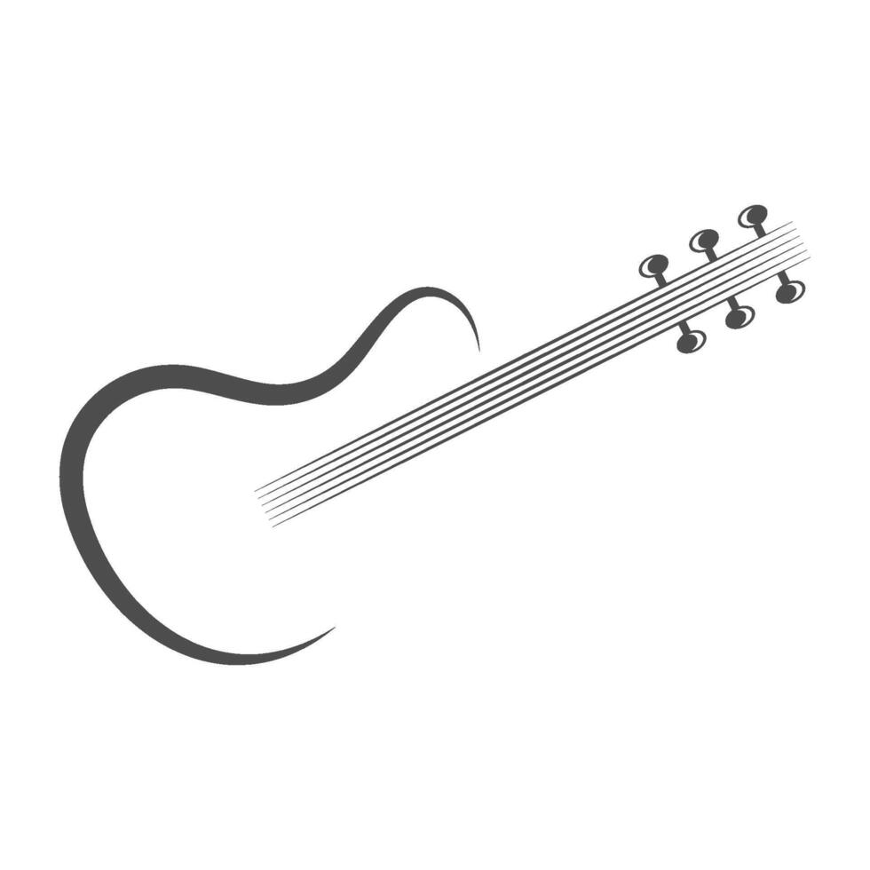 guitarra icono logo diseño vector
