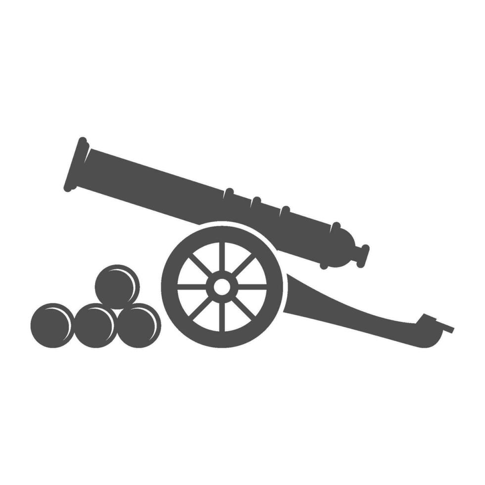 fuego cañón icono logo diseño vector