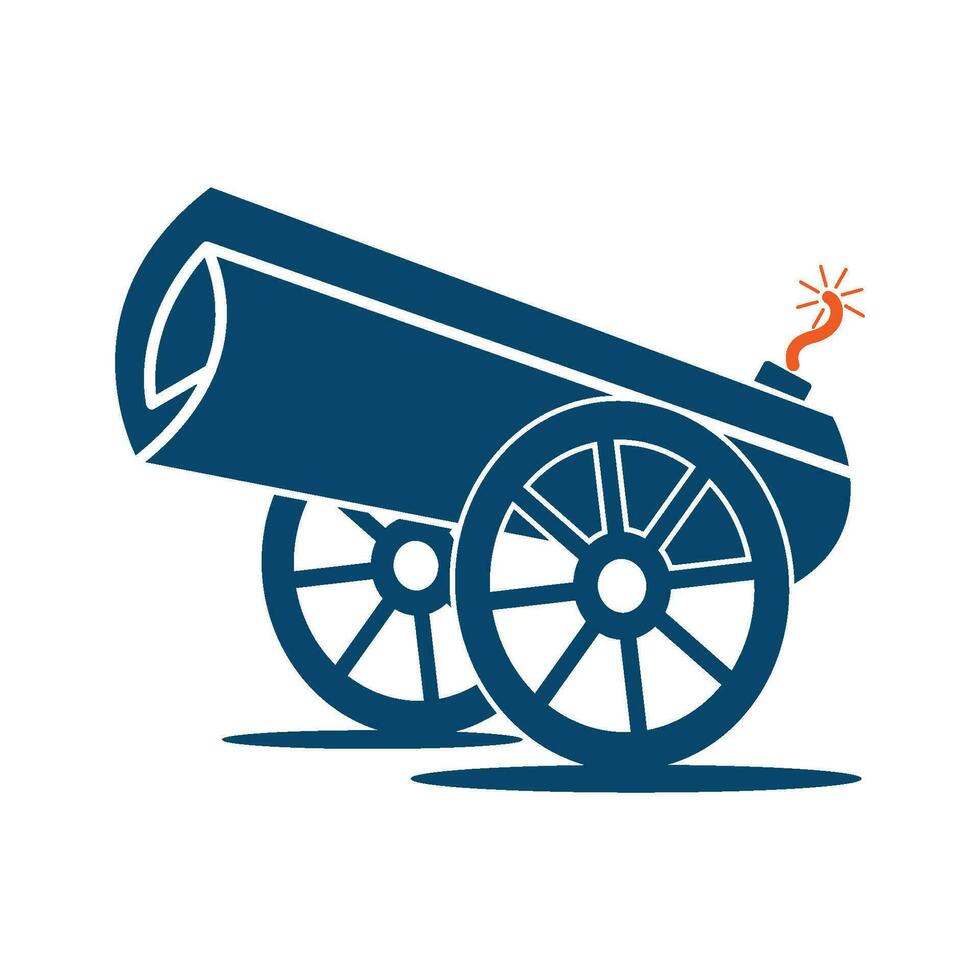 Fire cannon icon logo design vector