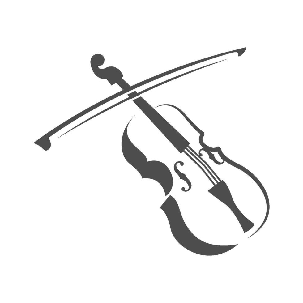 violín logo icono diseño vector