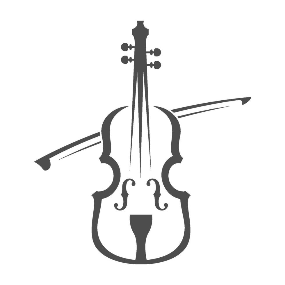 violín logo icono diseño vector