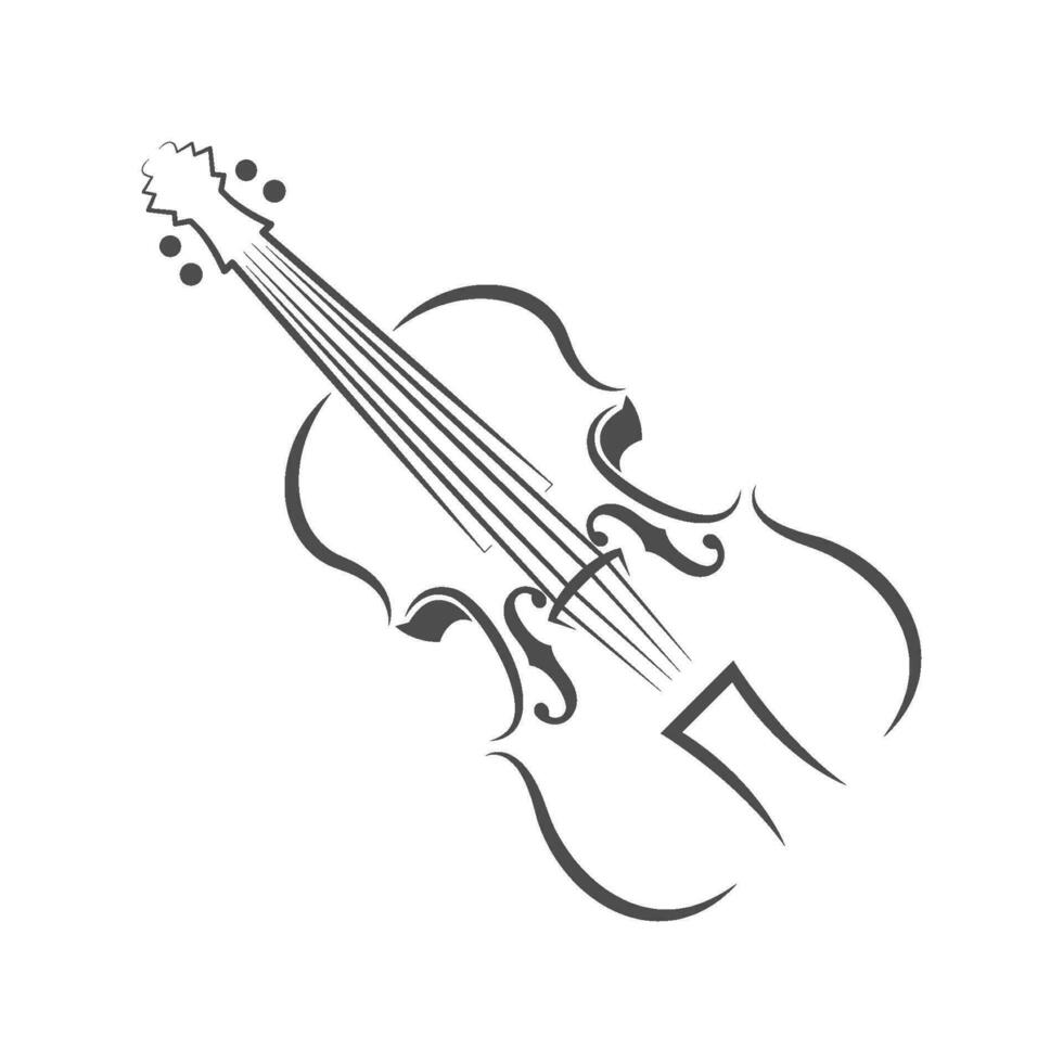 violín logo icono diseño vector