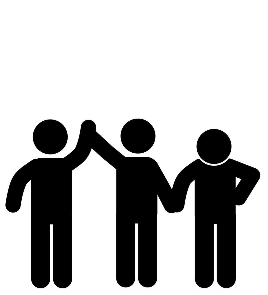 silhouette illustration of a stick figure or stickman a champion and a loser vector