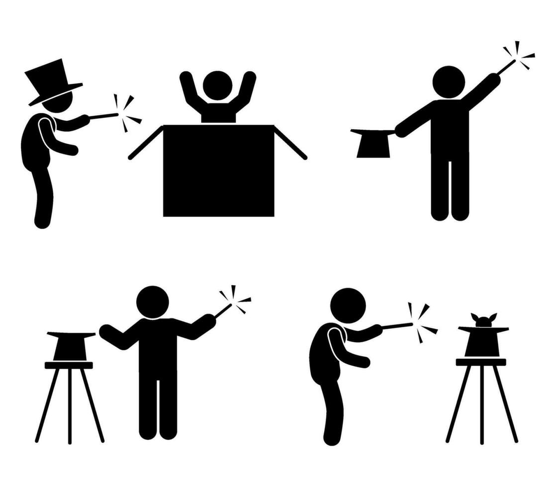 magic show. magician, magic, spell, trick vector