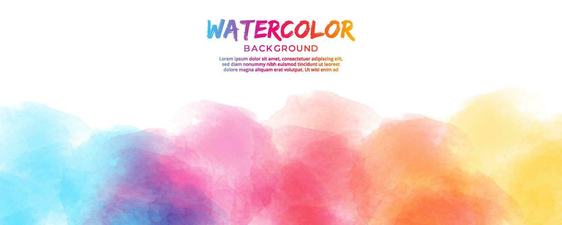 Vibrant colorful watercolor banner background vector