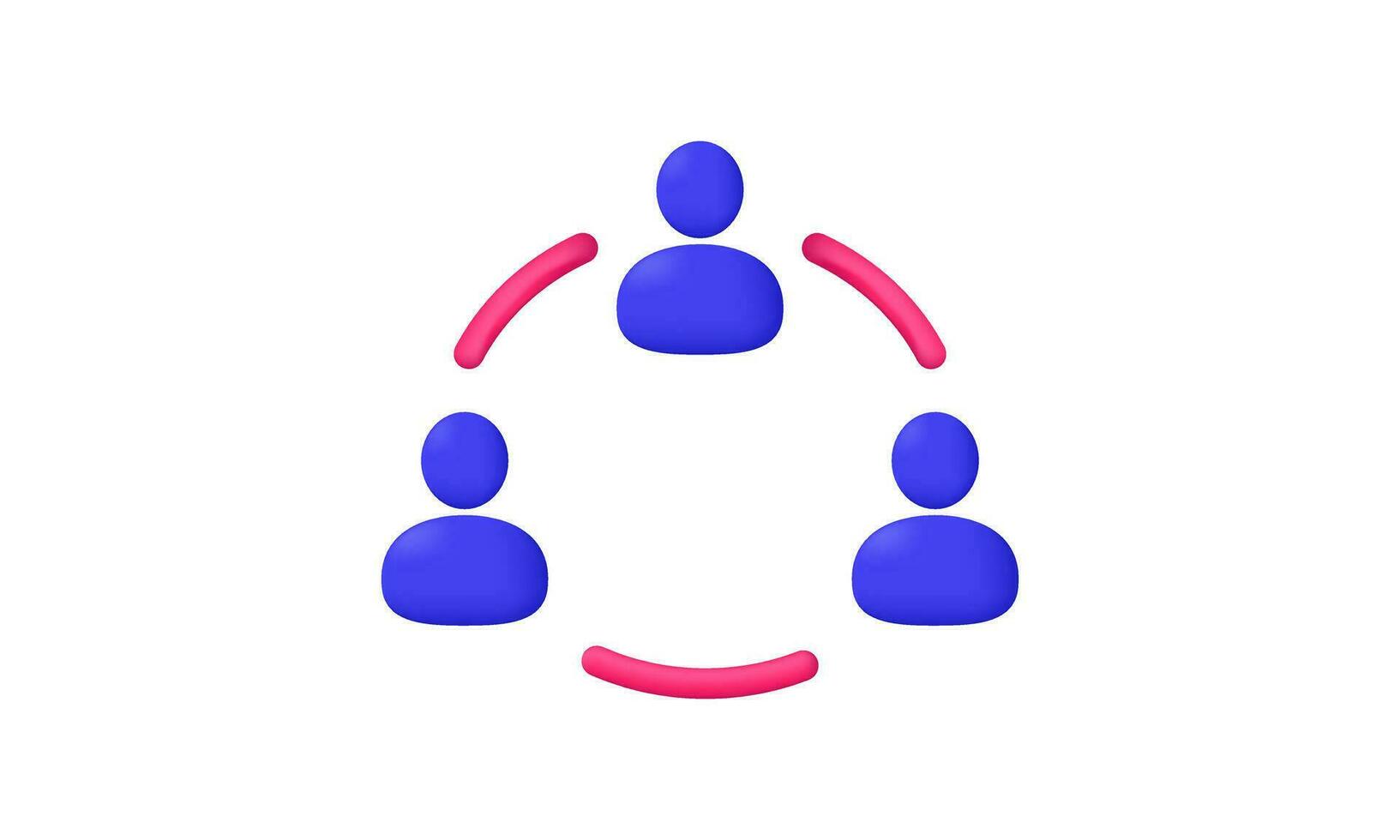 3d icon three people communication vector symbols isolated on background