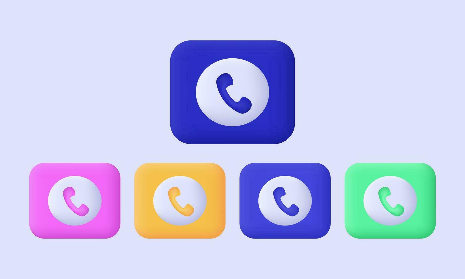 illustration phone colorful 3d vector icon symbols isolated on background