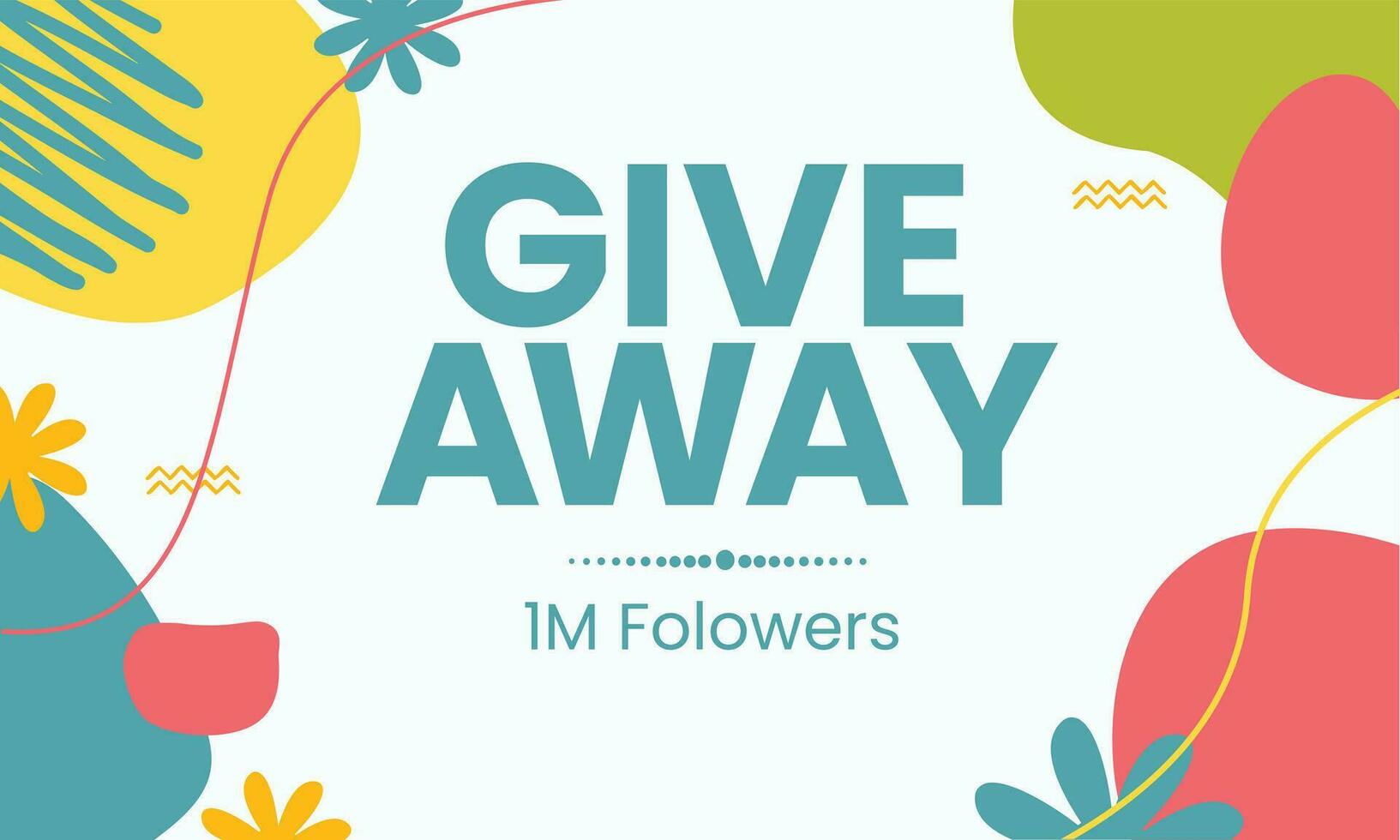 Give away 1m followers social media design template vector