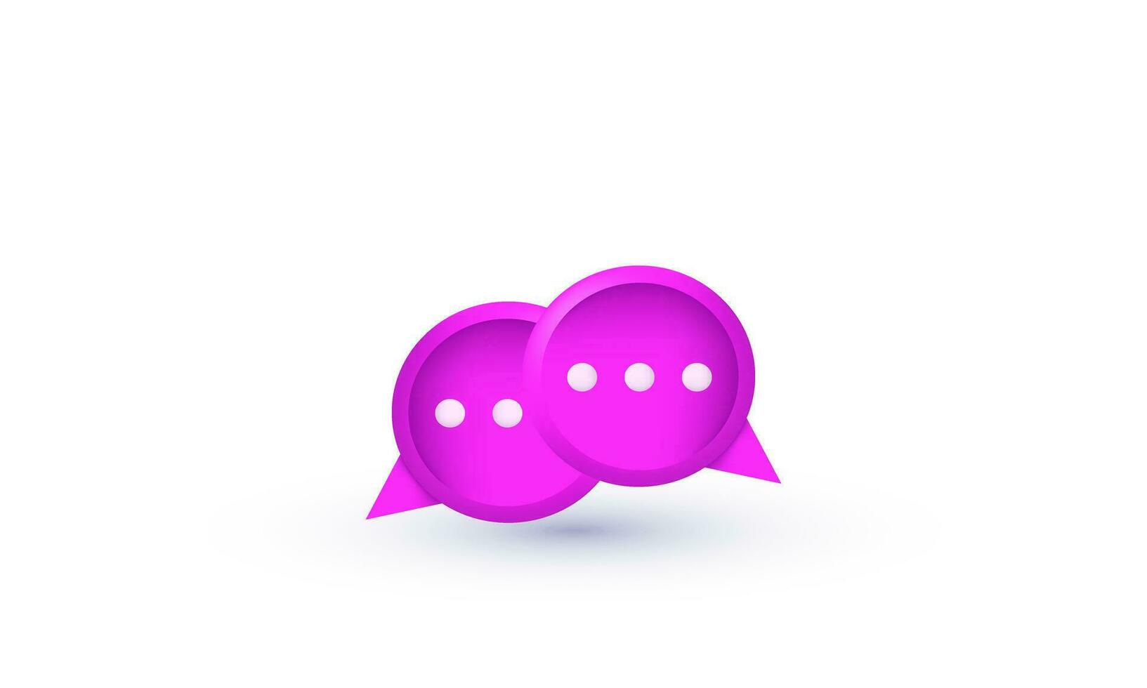 illustration 3d icon cute bubble chat comment pink symbols isolated on background vector
