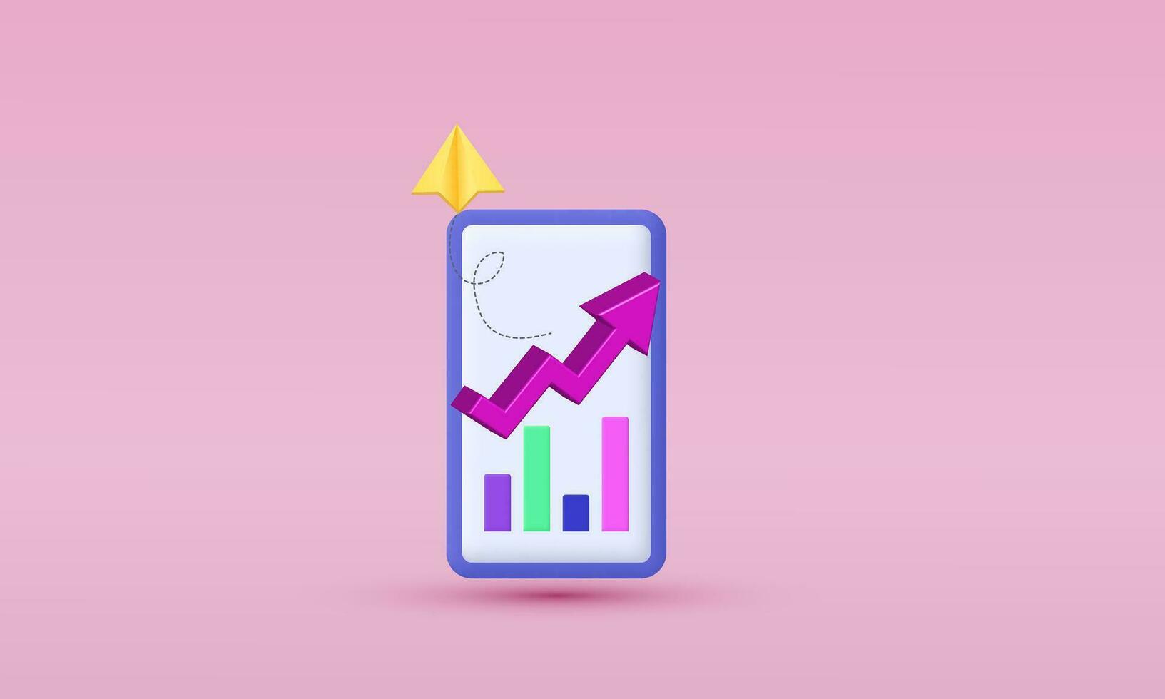 illustration creative 3d holding Smartphone mobile concept symbols isolated on background vector