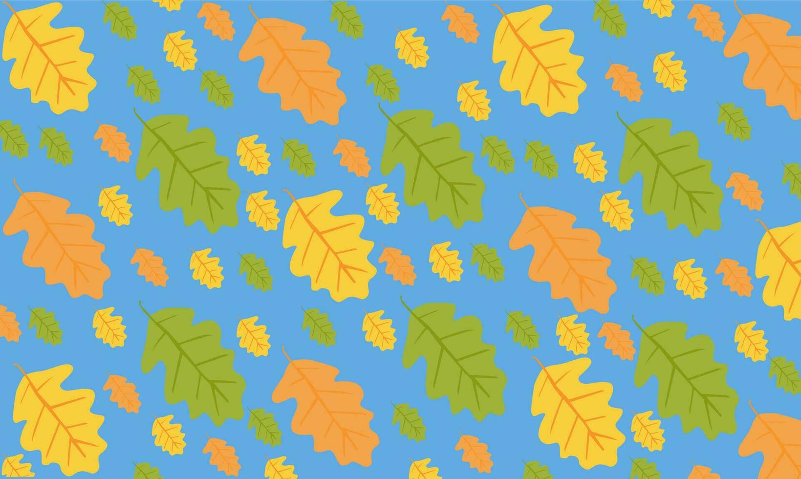 Seamless pattern with acorns and autumn oak leaves in Orange, Beige, Brown and Yellow. Perfect for wallpaper, gift paper, pattern fills, web page background vector