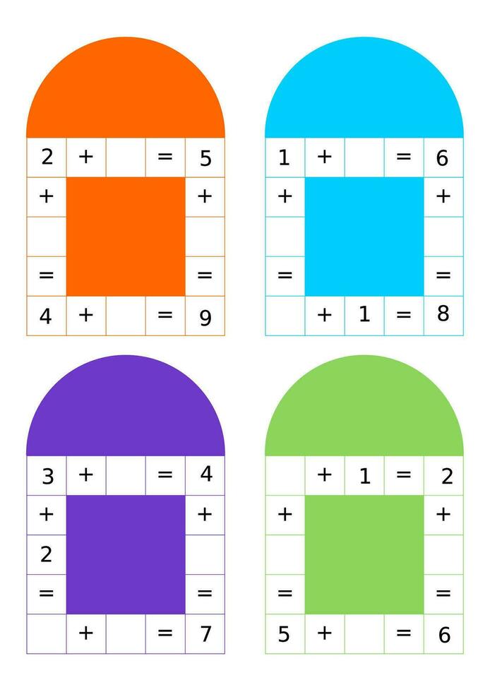 math addition worksheets vector