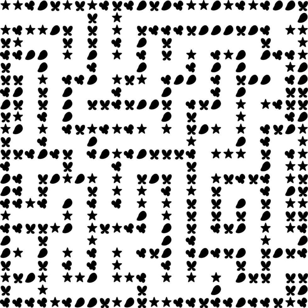 rectangle maze game vector black and white