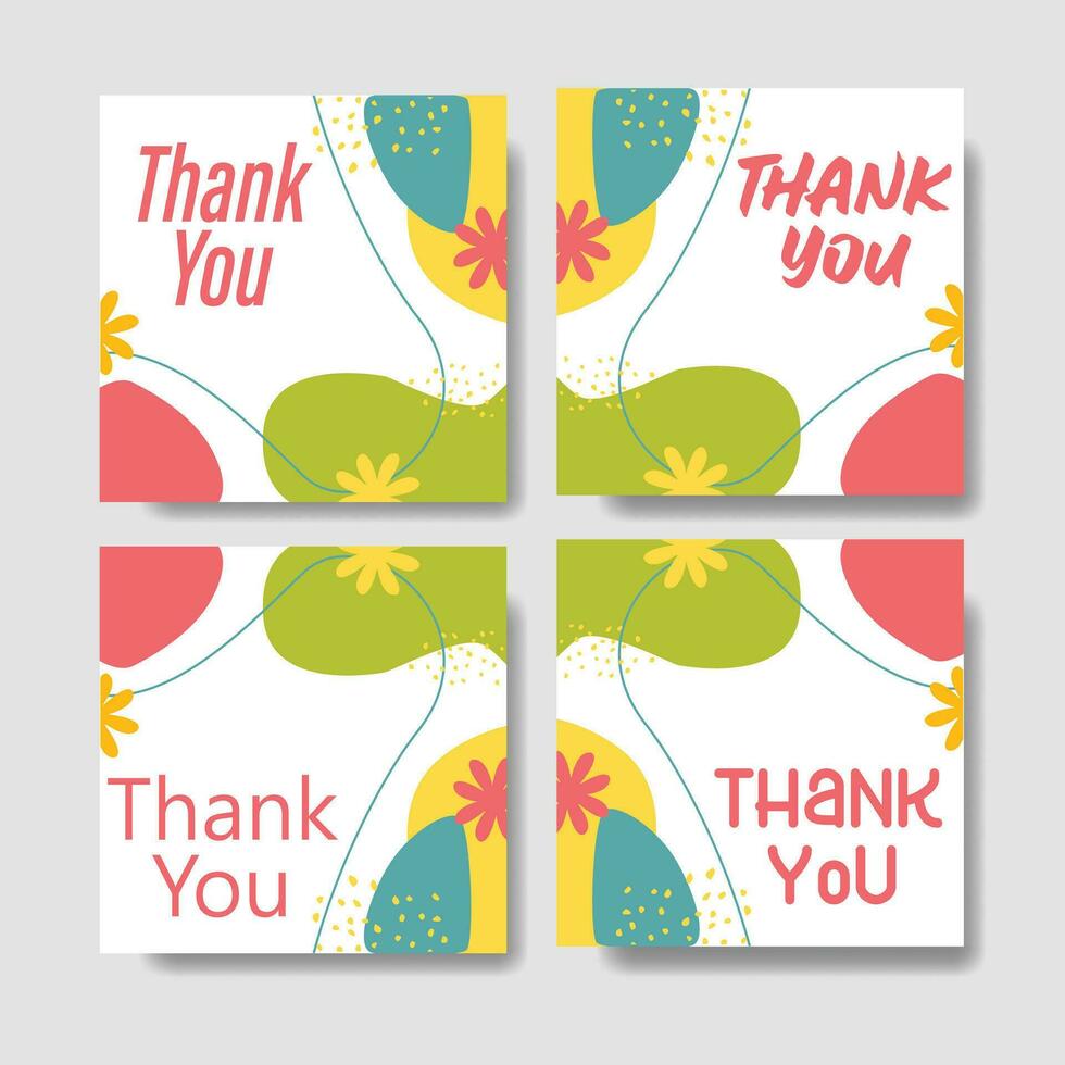 thank you minimalist square banner template. Suitable for social media posts, flyer,backgroud and web internet ads vector