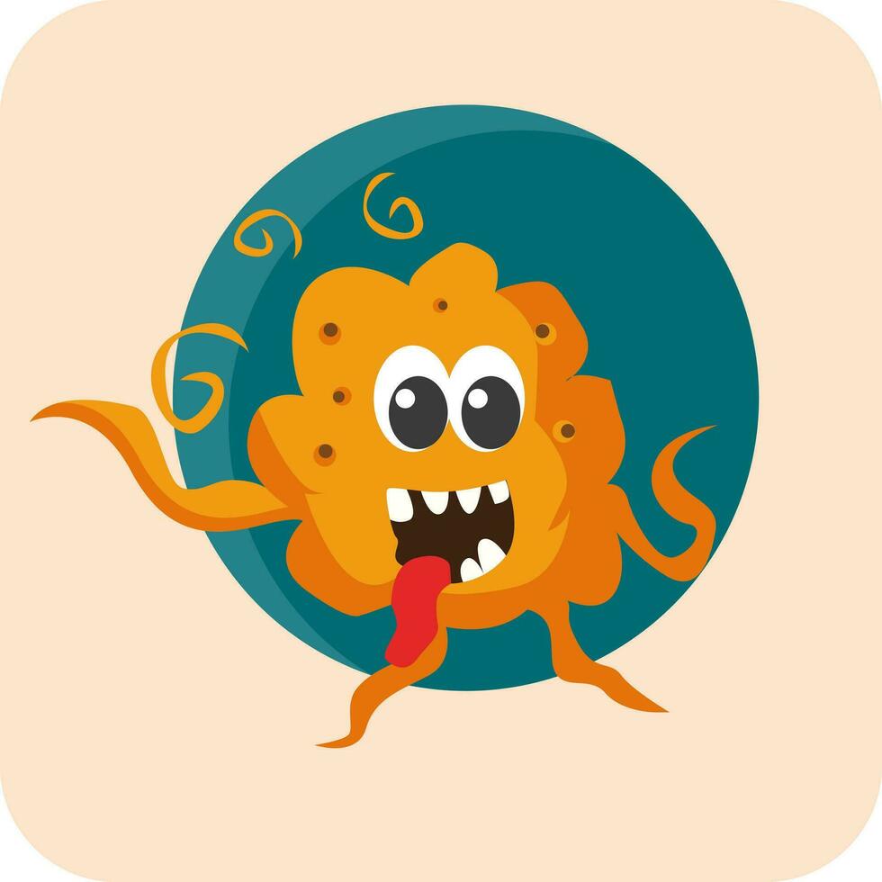 vector design of cute monster illustration character