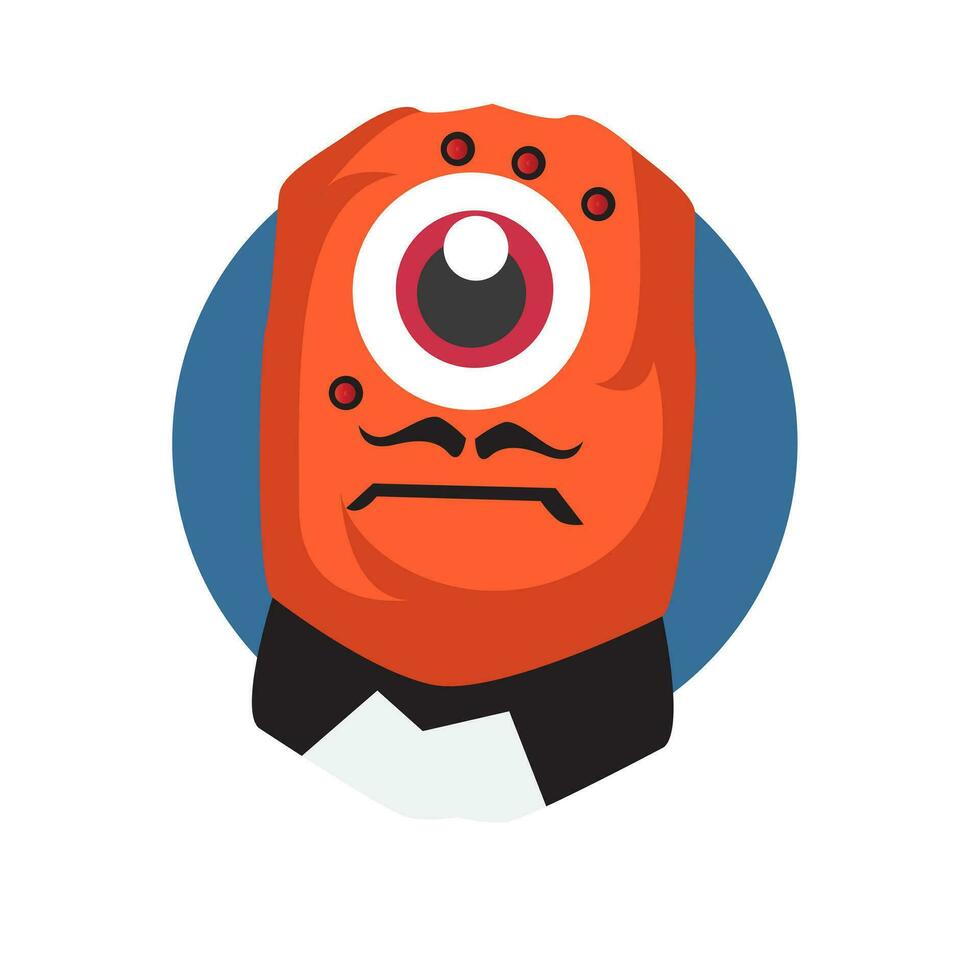 vector design of cute monster illustration character