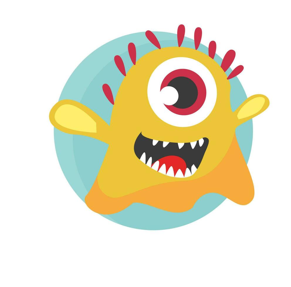 vector design of cute monster illustration character