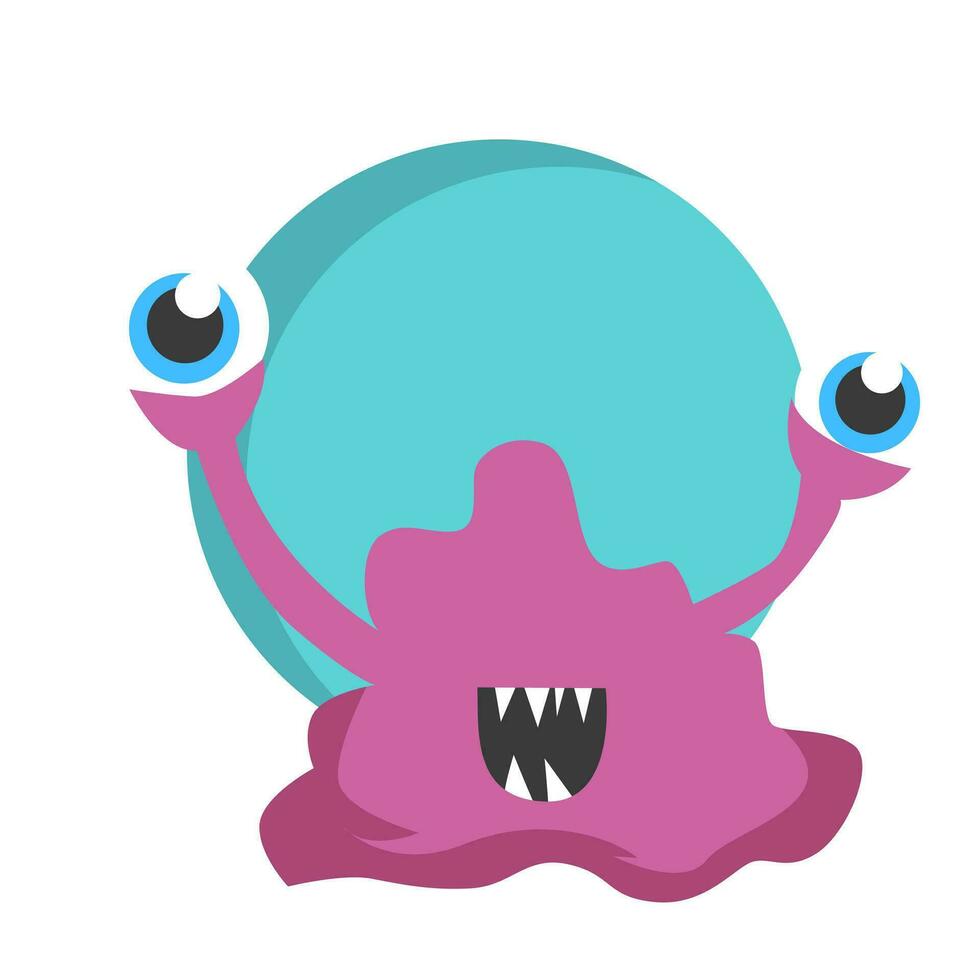vector design of cute monster illustration character