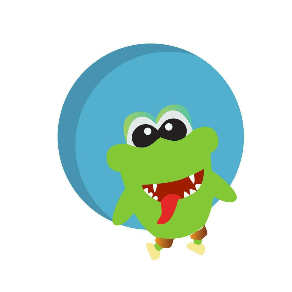 vector design of cute monster illustration character