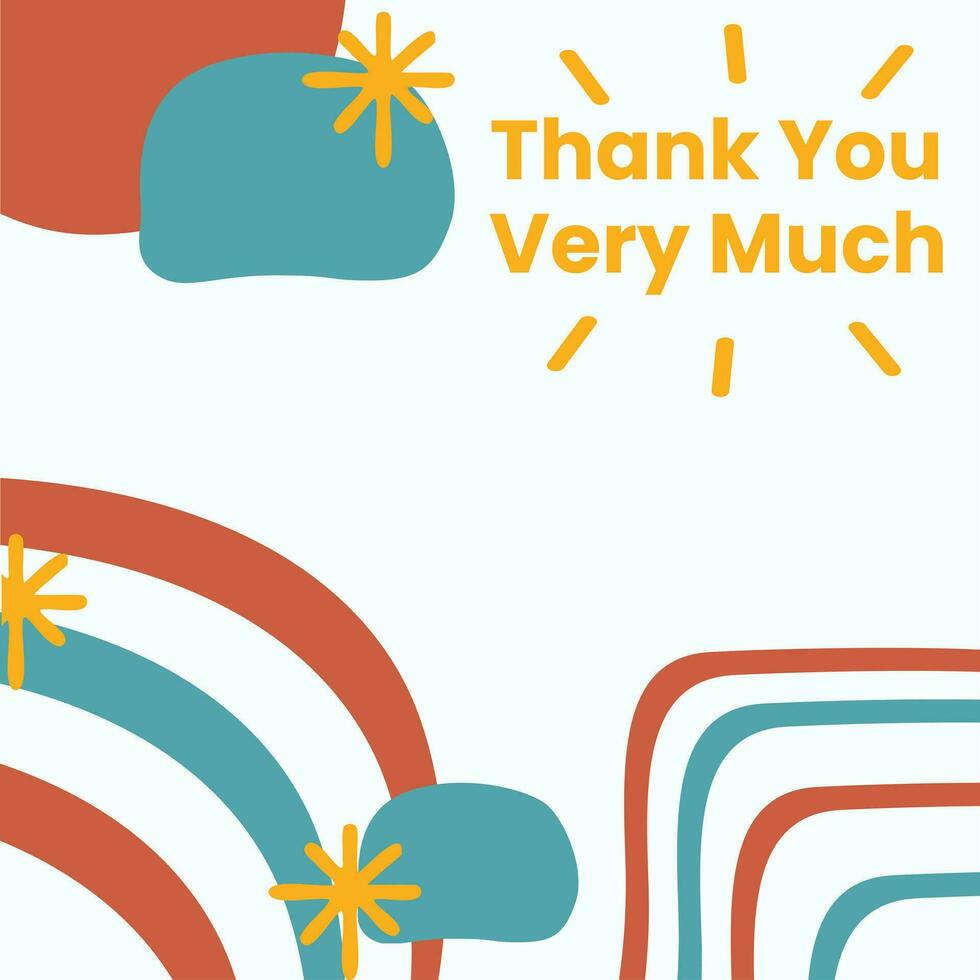 thank you very much Post template. Social media poster. Vector design illustration.