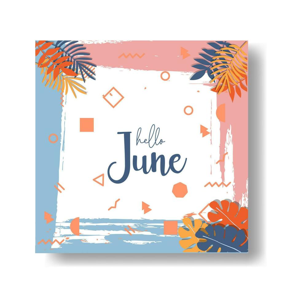 social media template design summer theme vector