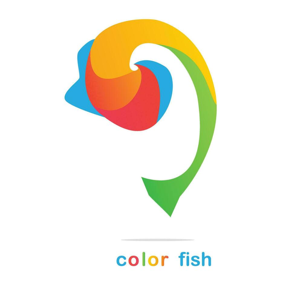 colloR fish logo design vector