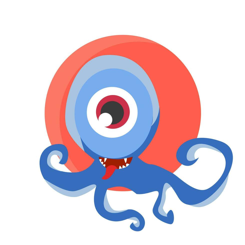 vector design of cute monster illustration character