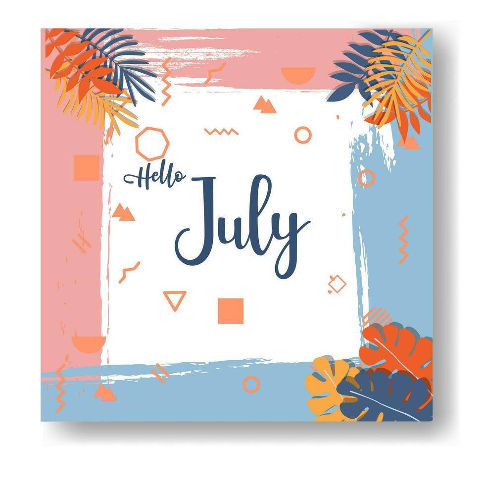 social media template design summer theme vector