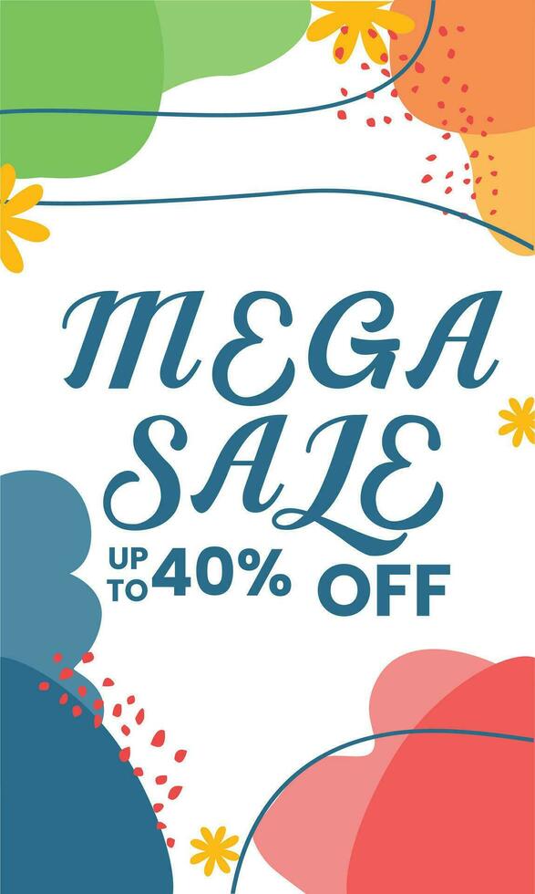 mega sale minimalist square banner template. Suitable for social media posts, flyer,backgroud and web internet ads vector